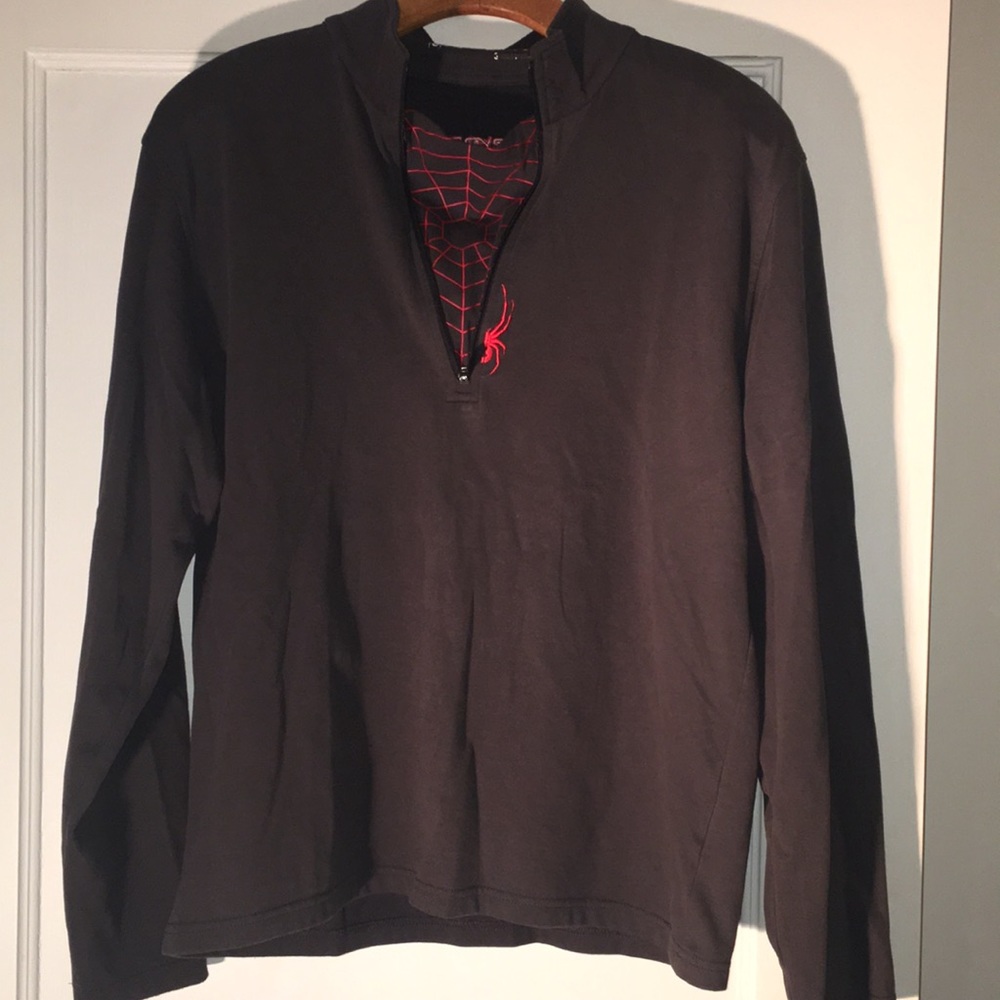 Spyder 1/4 zip base layer grey in SZ Small
